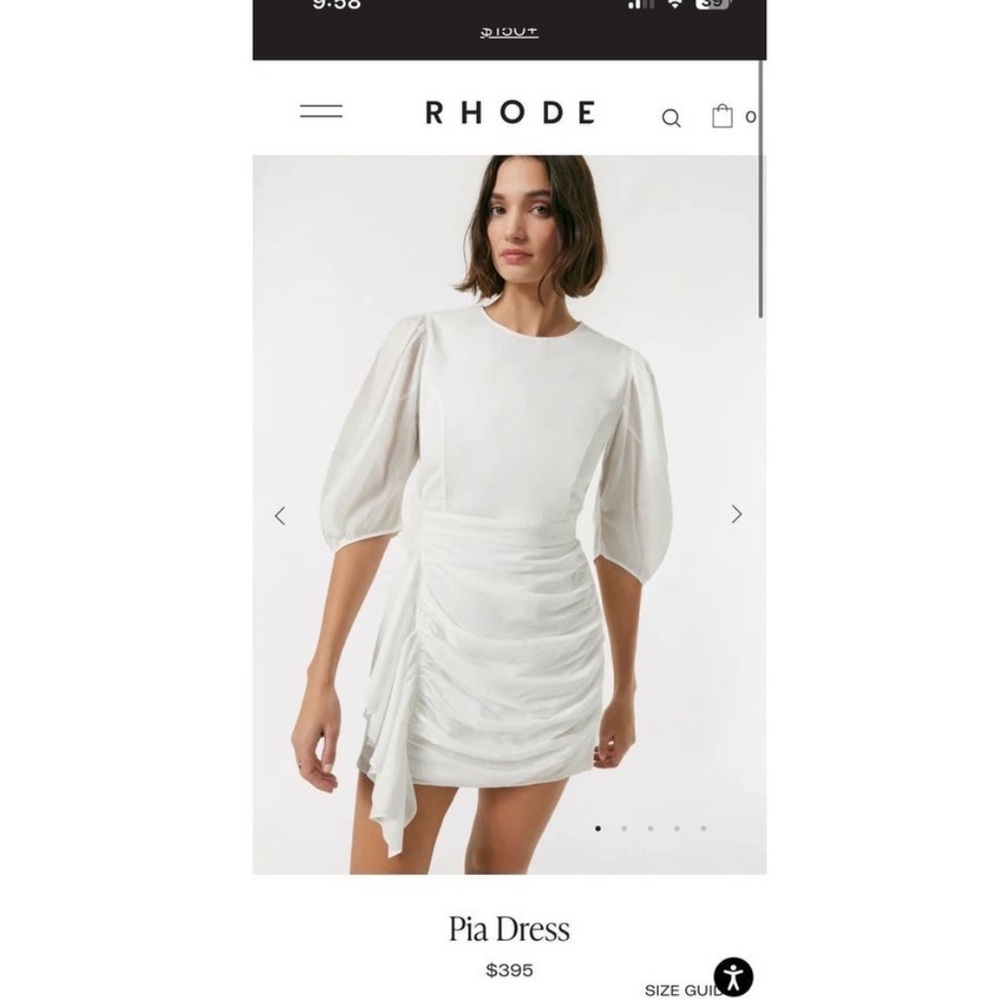 BNWT RHODE Pia Dress in white. size large